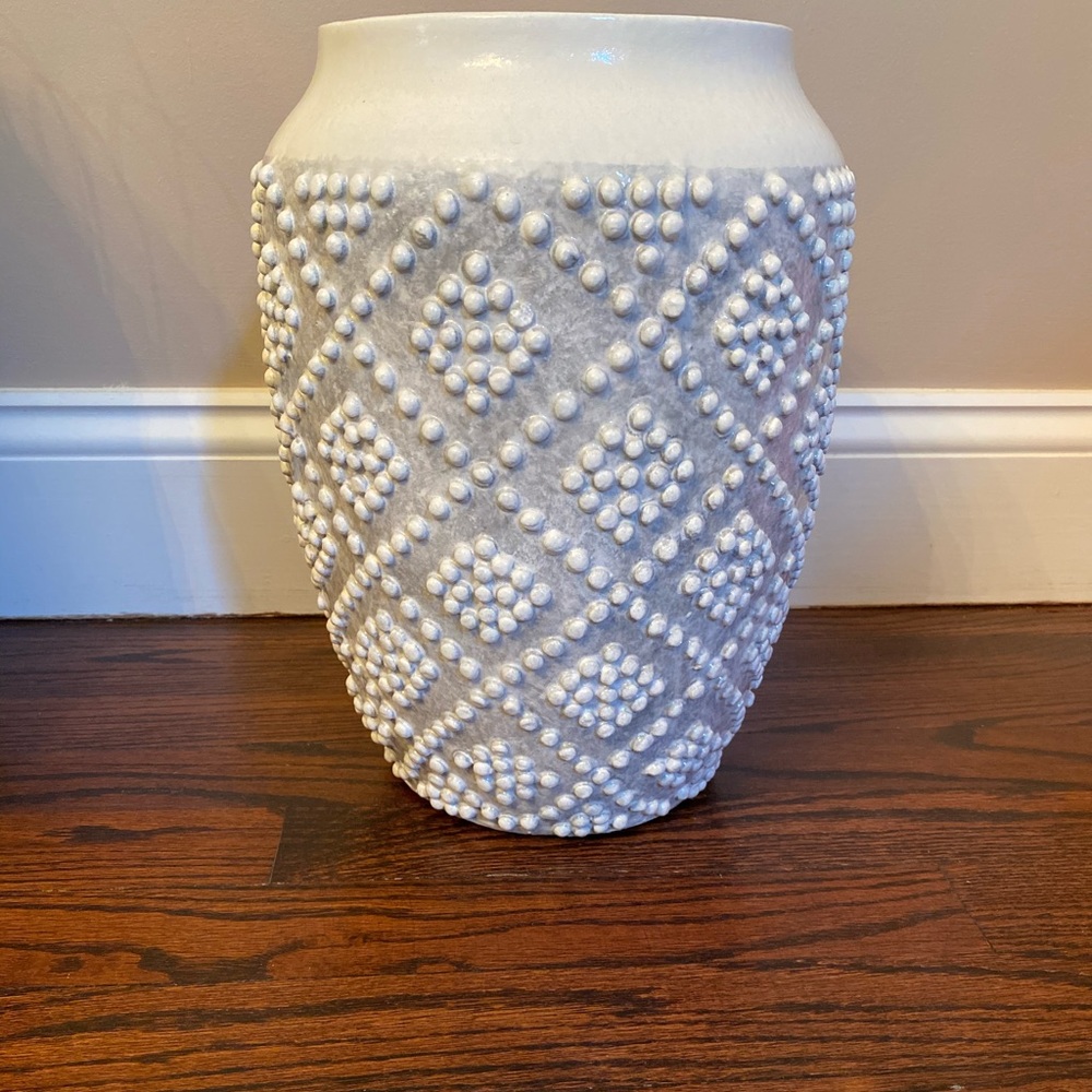 Pier 1 Gray dotted vase